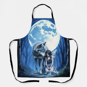 Tablier Lien sous la Lune – Le Loup et la Fée Gothique.