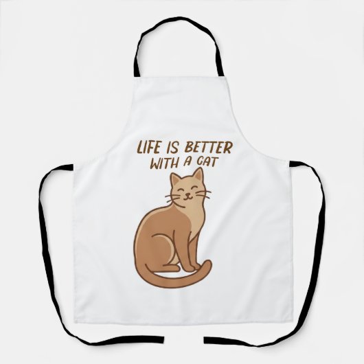 Tablier Life Is Better With a Cat – Cute Cat Lover Design (Recto)
