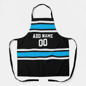 Tablier Light Blue Black Sports Jersey Nom personnalisé Nu (Recto)