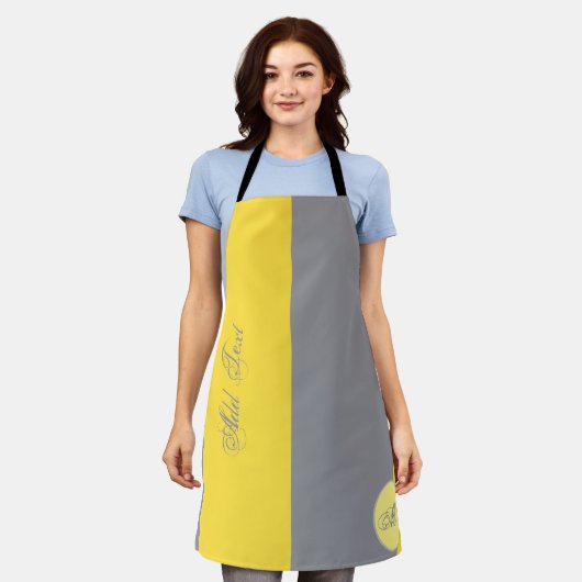 Tablier Light Yellow and Soft Gray Customize (Porté)