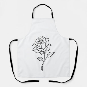 Tablier Ligne artistique de rose minimaliste Élégante flor