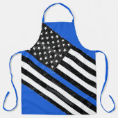 Tablier Ligne Bleue Mince Grungy (Recto)