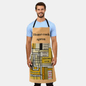 Tablier Ligne carré avec Motif jaune - (Porté)