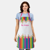 Tablier Ligne de crayon coloré Personnaliser l'aire (Porté)