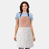 Tablier Ligne de motifs d'outils de cuisson modernes pêche (Porté)