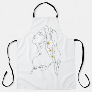 Tablier Ligne Dessin artistique de la femme - Fleur où vou