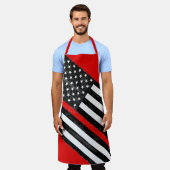 Tablier Ligne rouge mince Grungy (Porté)