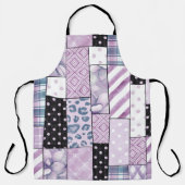 Tablier Lilac Patchwork Boho Kitchen Apron (Recto)