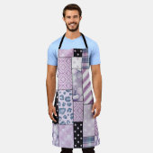 Tablier Lilac Patchwork Boho Kitchen Apron (Porté)