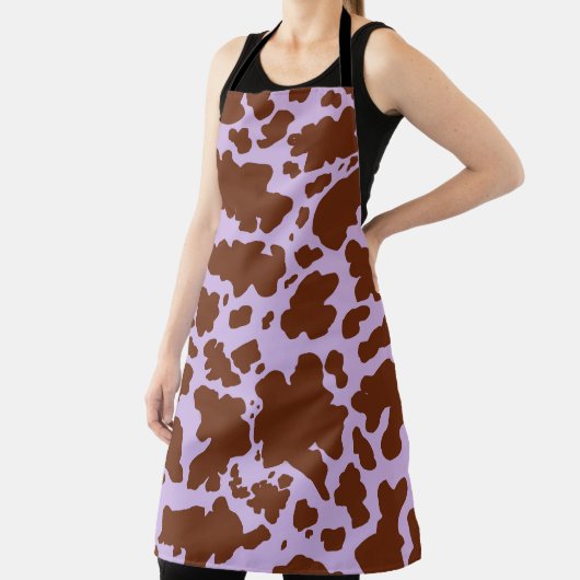 Tablier Lilac Purple moderne et peau Brown de vache Imprim (Insitu)