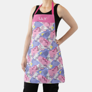 Tablier Lilac rose actif des années 80 Memphis