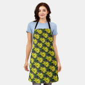 Tablier Lilles JaunesFleur Conçu Couleur Cuisine Apron (Porté)