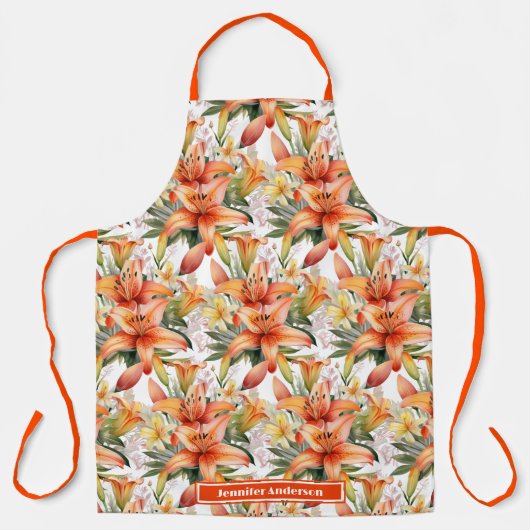 Tablier Lily Fleur de Lys Tigre Orange Stargazer (Recto)