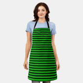 Tablier Lime Green Black Stripes Motif sans couleur (Porté)