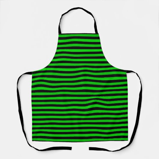 Tablier Lime Green Black Stripes Motif sans couleur (Recto)
