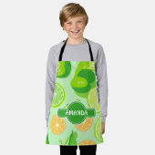 Tablier Lime Motif personnalisé couleur géométrique (Porté)