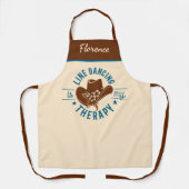 Tablier Line Dancing Is My Therapy Funny Dance Monogram  (Recto)