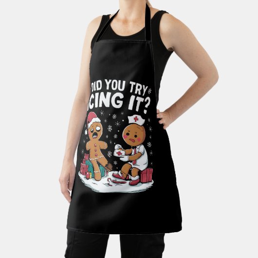 Tablier L'Infirmière De Noël As-Tu Essayé De Le Faire Glac (Insitu)