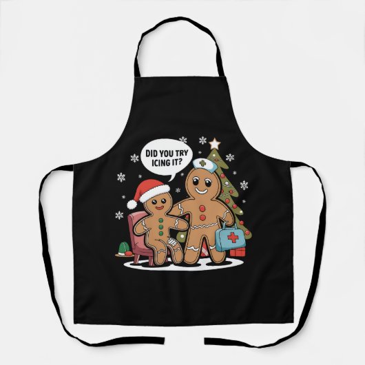 Tablier L'Infirmière De Noël Gingerbread Homme Avez-Vous E (Recto)