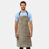 Tablier Linge brut : Tissu texturé naturel. (Porté)