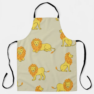 Tablier Lion à main : motif vintage.