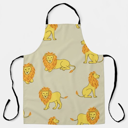 Tablier Lion à main : motif vintage. (Recto)