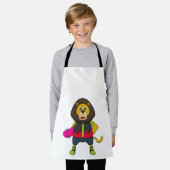 Tablier Lion as skater with skateboard (Porté)