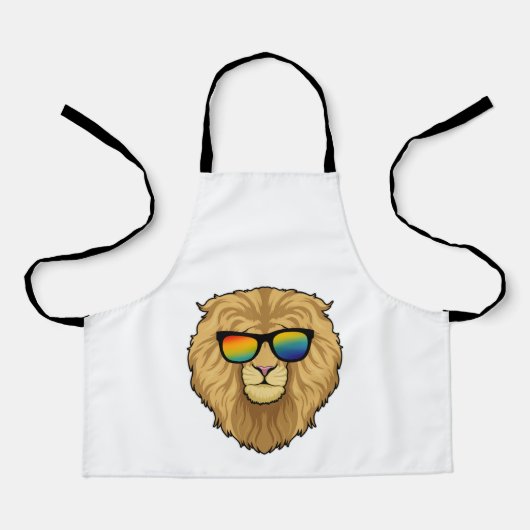 Tablier Lion avec lunettes de soleil (Recto)