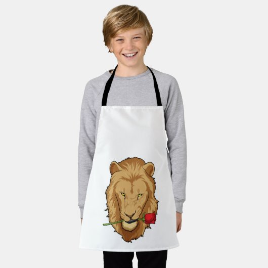 Tablier Lion avec Rose (Porté)