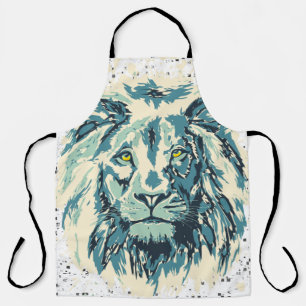 Tablier Lion Dessin Lion coloré Peinture rétro