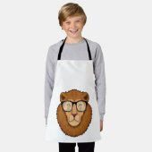 Tablier Lion Nerd avec lunettes (Porté)