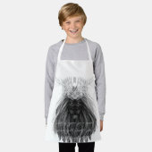 Tablier Lion noir avec couronne, monogramme et citation (Porté)