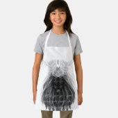 Tablier Lion noir avec couronne, monogramme et citation (Insitu)