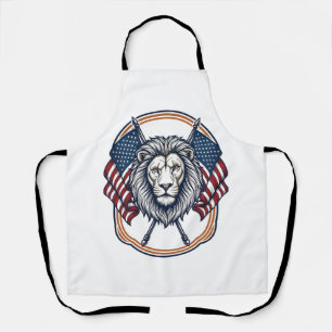 Tablier Lion patriotique avec drapeaux américains vintage