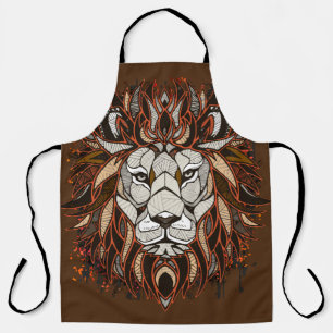 Tablier Lion polygone Dessin coloré Lion