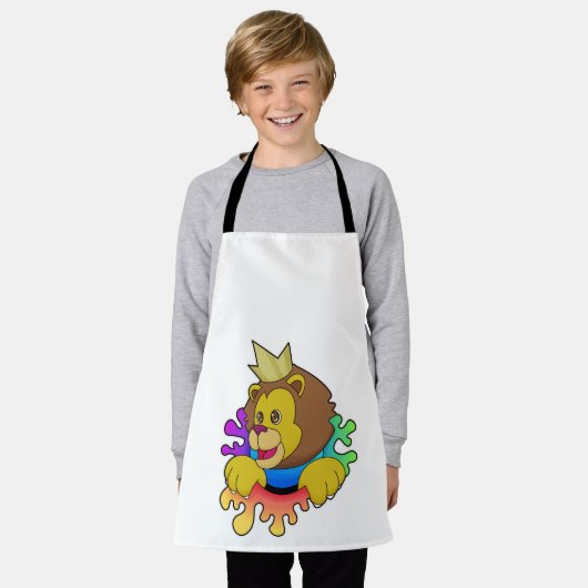 Tablier Lion roi avec couronne (Porté)