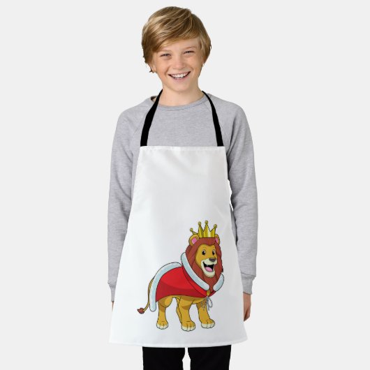 Tablier Lion roi avec Couronne & Cap (Porté)