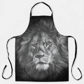 Tablier Lion Visage Wild Animaux tendance Modèle Noir (Recto)