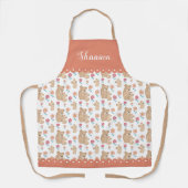 Tablier Lionne mignonne et bébé lion motif et frontière (Recto)