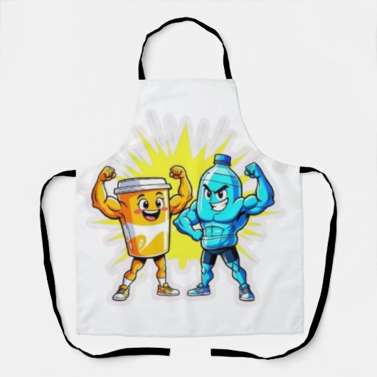 Tablier Liquid Strength – Funny Juice & Water Muscle Desig (Recto)