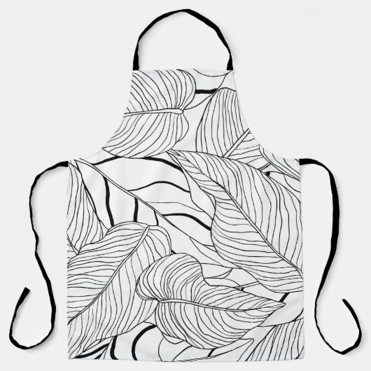Tablier Liquide motif, longue encre d'art feuille (Recto)