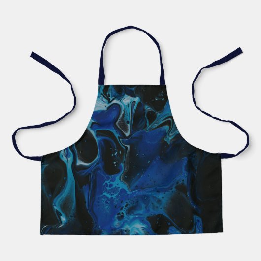 Tablier Liquide psychédélique bleu foncé (Recto)