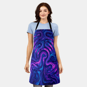 Tablier Liquide Violet Cosmique Labyrinthe Abstrai