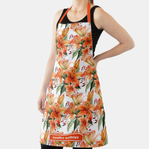 Tablier Lis floral Lily Star gazer Tigre Orange