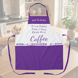 Tablier Liste de choses à faire pour les amateurs de café 