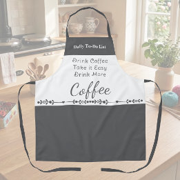 Tablier Liste de choses à faire pour les amateurs de café 