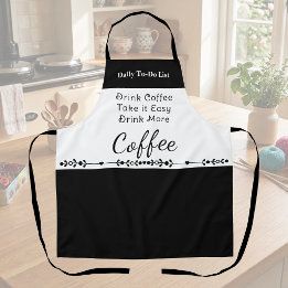 Tablier Liste de choses à faire pour les amateurs de café 