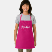Tablier Little Chef Script Name Simple personnalisé rose (Insitu)