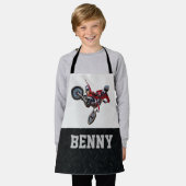 Tablier Little Mechanic Dirt Bike Nom de la course Garçon  (Porté)