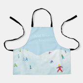 Tablier Little Skiers On Snowy Hill Personalized (Recto)